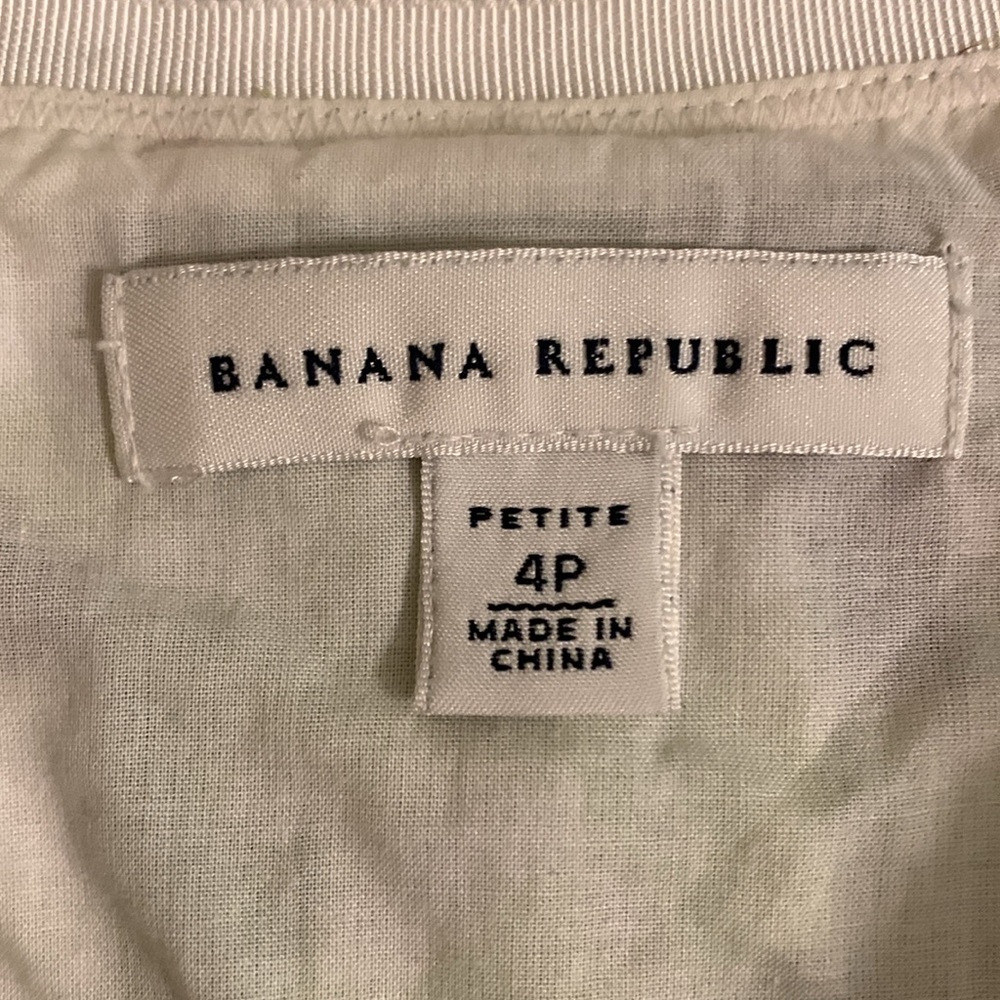 Banana Republic Nature Floral Green Lined Skirt Size 4 Petite - Picture 4 of 5